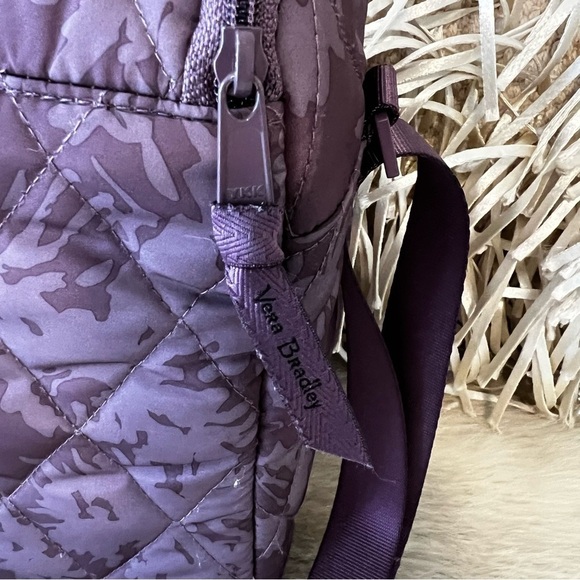 VERA BRADLEY Purple Tonal Chrysanthemum Ultralight Lunch Crossbody Bag Work - Picture 7 of 11